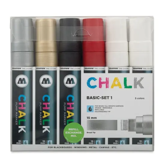 Molotow Chalk Marker - Basic Colors, Set of 6, 15 mm {1}