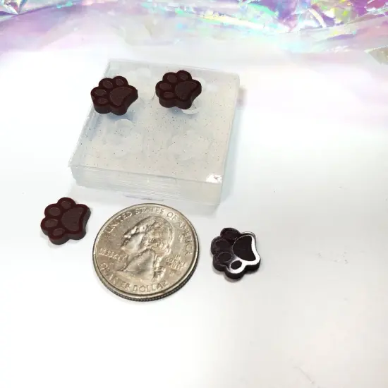 Dog Paw Stud Earring Silicone Silicone Mold(B11) {2}
