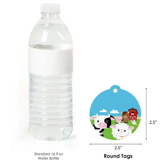 Big Dot of Happiness Farm Animals - Baby Shower or Birthday Party Favor Gift Tags (Set of 20) {4}