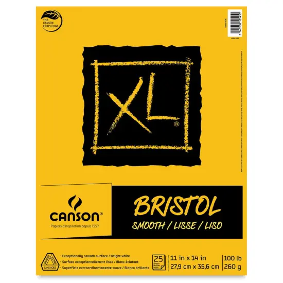 Canson XL Bristol - Pad, 11" x 14", Smooth, 25 Sheets, Tapebound {2}