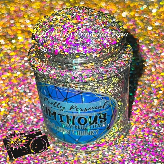 Blue/Green Chunky (Medium Cut)- Luminous Reflective Glitter Collection {3}