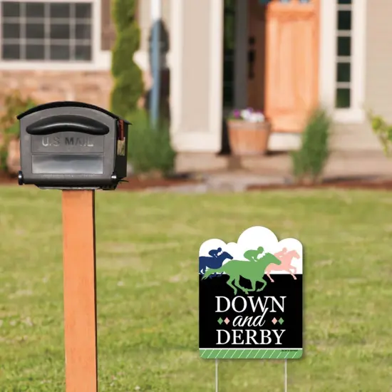 Big Dot of Happiness Kentucky Horse Derby - Outdoor Lawn Sign - Horse Race Party Yard Sign - 1 Piece {3}