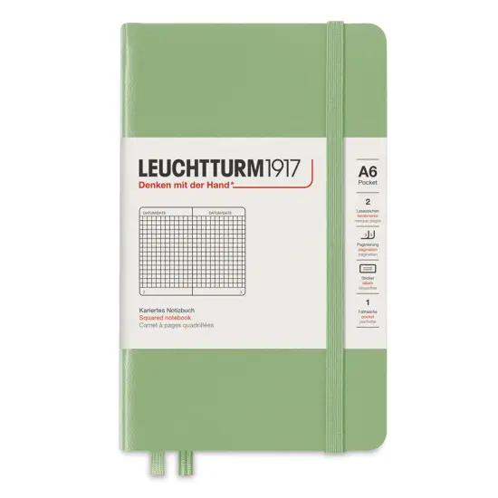Leuchtturm1917 Squared Hardbound Notebook - Sage, 3-1/2" x 6" {1}