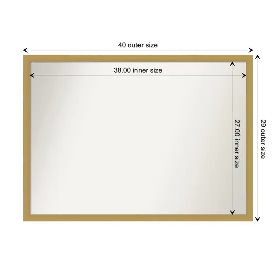 Amanti Art Non-Beveled Wall Mirror, Grace Brushed Gold Narrow Frame {1}