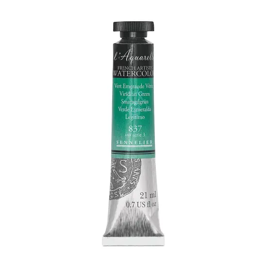 Sennelier French Artists' Watercolor - Viridian Green, 21 ml Tube {2}