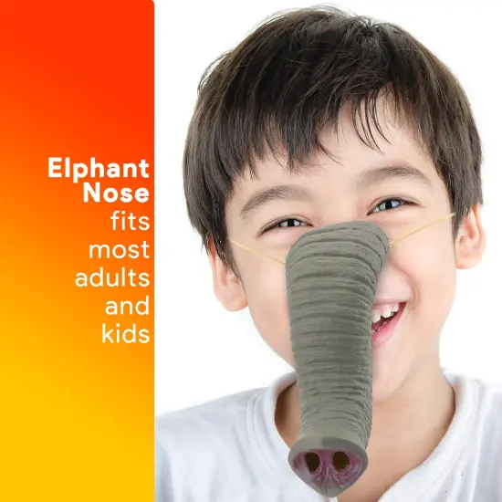 Elephant Nose Costume Accessory - Pretend Play Animal Elephant Noses for Adults and Kids Gray {2}