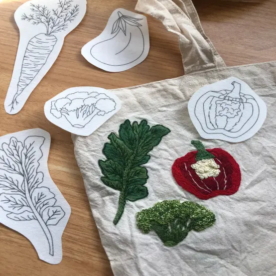 MCreativeJ Veggie Delight - Peel Stick and Stitch Hand Embroidery Patterns {2}