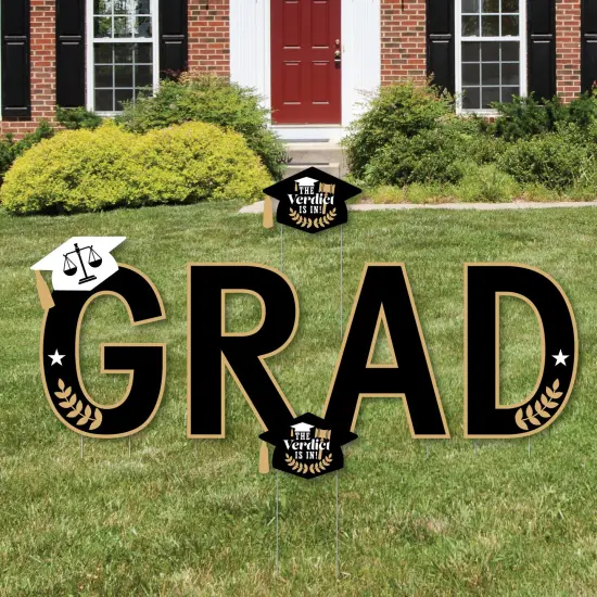Big Dot of Happiness Law School Grad - Yard Sign Outdoor Lawn Decorations - Future Lawyer Graduation Party Yard Signs - GRAD {1}