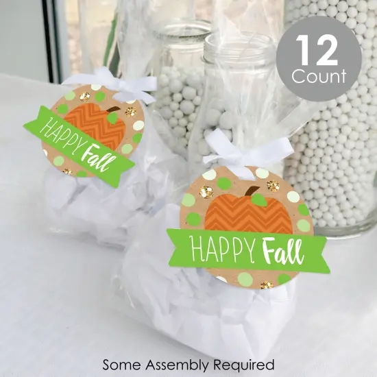 Big Dot of Happiness Pumpkin Patch - Fall, Halloween or Thanksgiving Party Clear Goodie Favor Bags - Treat Bags With Tags - Set of 12 {3}