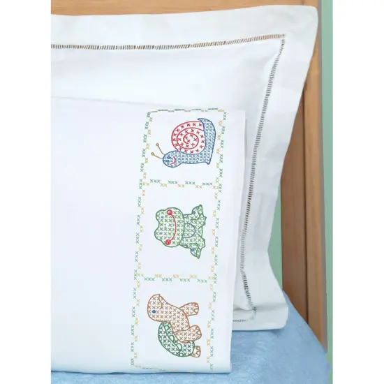 Jack Dempsey Children's Stamped Pillowcase W/Perle Edge-Froggy {1}