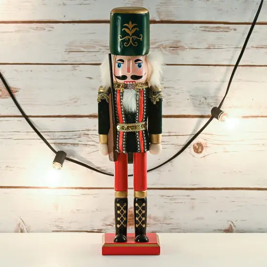 Ornativity Christmas Toy Soldier Nutcracker &ndash; Red and Black Wooden Nutcracker Soldier with a Rifle Gun Xmas Themed Holiday Nut Cracker Doll Figure Decorations {2}