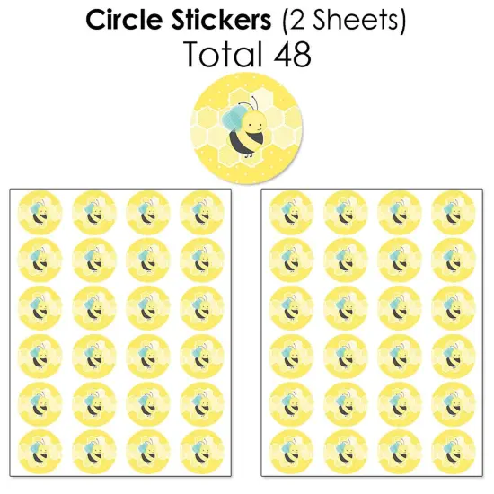 Big Dot of Happiness Honey Bee - Baby Shower or Birthday Party Candy Favor Sticker Kit - 304 Pieces {7}