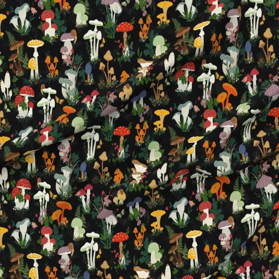 Various Fabrics by the Yard or Fat Quarter Mushroom Garden Mushrooms Custom Printed Fabric by Spoonflower {6}