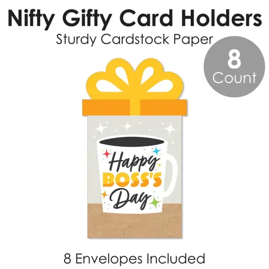 Big Dot of Happiness Happy Boss's Day - Best Boss Ever Money and Gift Card Sleeves - Nifty Gifty Card Holders - Set of 8 {6}