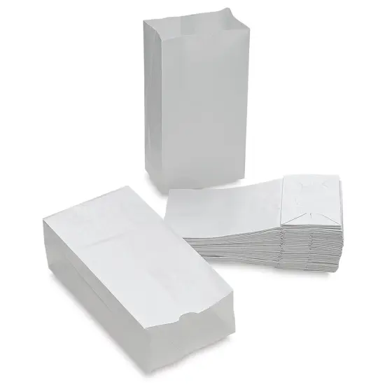 Creativity Street Kraft Bags - White, Pkg of 50, 6" L x 3-5/8" W x 11" H {1}