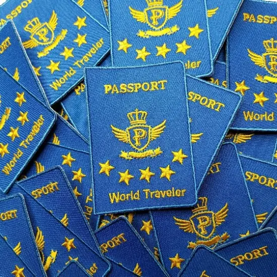 Patch Party Club "Passport" Embroidered Iron-On Patch, Size 3.5" {3}