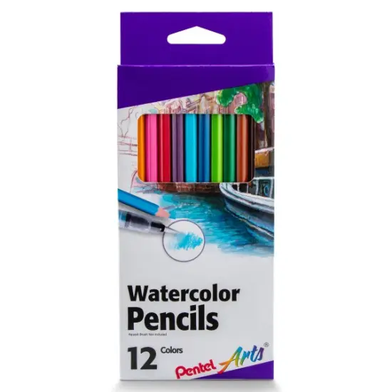 Pentel Arts Watercolor Pencil Set - Assorted Colors, 12-Pack {1}