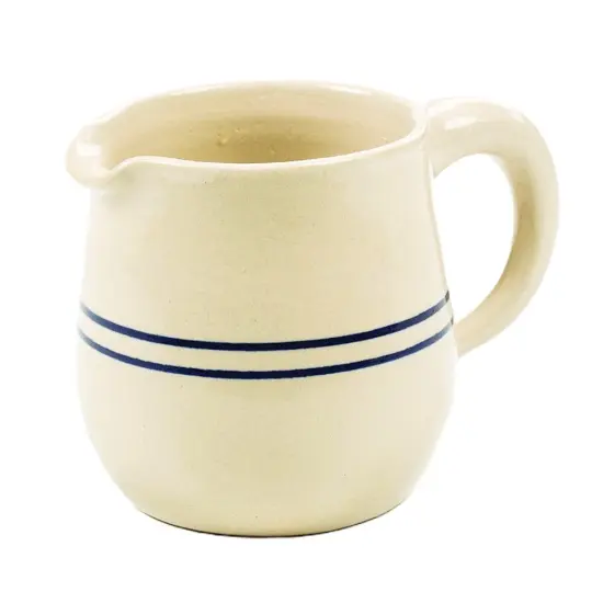 Martinez Pottery Syrup Pitcher or Creamer - Handmade Heritage Blue Stripe Stoneware {1}