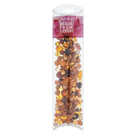 John Bead Czech Glass Bead Mix - Amber Sunset, 100 g {1}