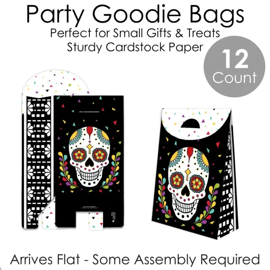 Big Dot of Happiness Day of the Dead - Halloween Sugar Skull Gift Favor Bags Party Goodie Boxes - Set of 12 {7}