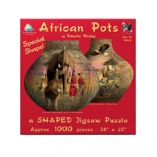 Sunsout African Pots 1000 pc Special Shape Jigsaw Puzzle 95622 {4}