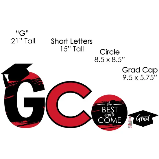 Big Dot of Happiness Red Graduation Party Yard Signs - Outdoor Lawn Decorations - ConGRADulations {7}