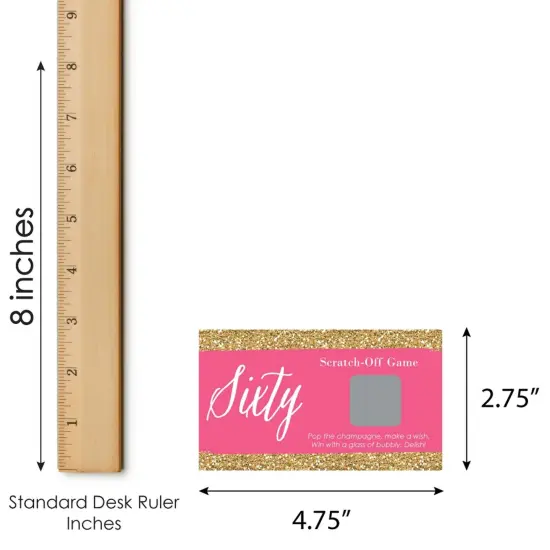 Big Dot of Happiness Chic 60th Birthday - Pink and Gold - Birthday Party Game Scratch Off Cards - 22 Count {7}