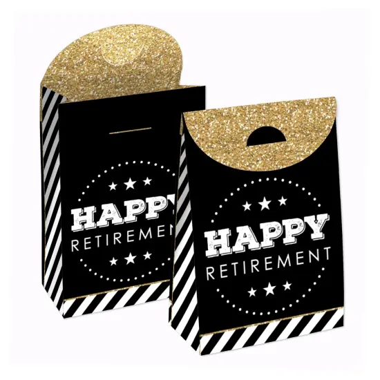 Big Dot of Happiness Happy Retirement - Retirement Gift Favor Bags - Party Goodie Boxes Set of 12 {1}
