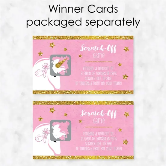 Big Dot of Happiness Rainbow Unicorn - Magical Unicorn Baby Shower or Birthday Party Game Scratch Off Cards - 22 Count {4}