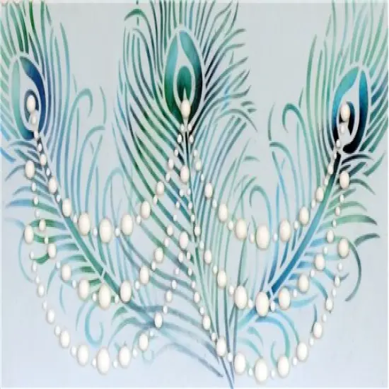 Peacock Feather Cake Stencil Set | C723 by Designer Stencils | Cake Decorating Tools | Baking Stencils for Royal Icing, Airbrush, Dusting Powder | Reusable Plastic Food Grade Stencil for Cakes | Easy to Use & Clean Cake Stencil {3}