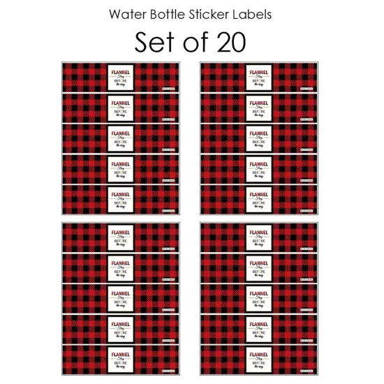 Big Dot of Happiness Flannel Fling Before the Ring - Buffalo Plaid Bachelorette Party Water Bottle Sticker Labels - Set of 20 {4}