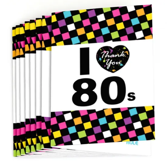 Big Dot of Happiness 80's Retro - Totally 1980s Party Thank You Cards (8 count) {3}
