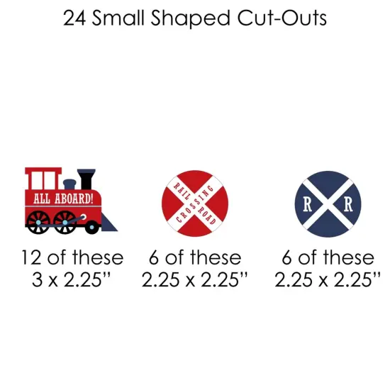 Big Dot of Happiness Railroad Party Crossing - Steam Train Birthday Party or Baby Shower DIY Decorations - Clothespin Garland Banner - 44 Pieces {7}