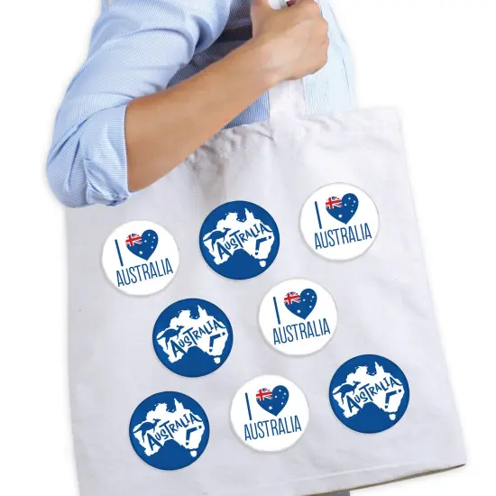 Big Dot of Happiness Australia Day - 3 inch G&rsquo;Day Mate Aussie Party Badge - Pinback Buttons - Set of 8 {3}