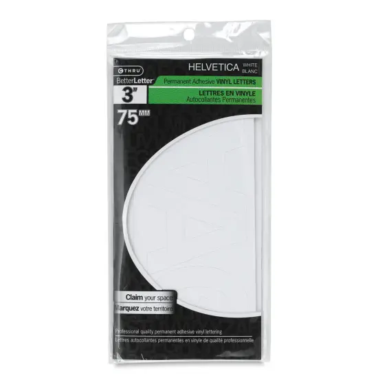 Westcott BetterLetter Self-Adhesive Vinyl Letters – 3” Permanent Letters, Helvetica, White {1}