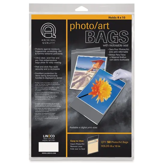 Lineco Photo Art Bag Pack - 8" x 10", Pkg of 50 {1}