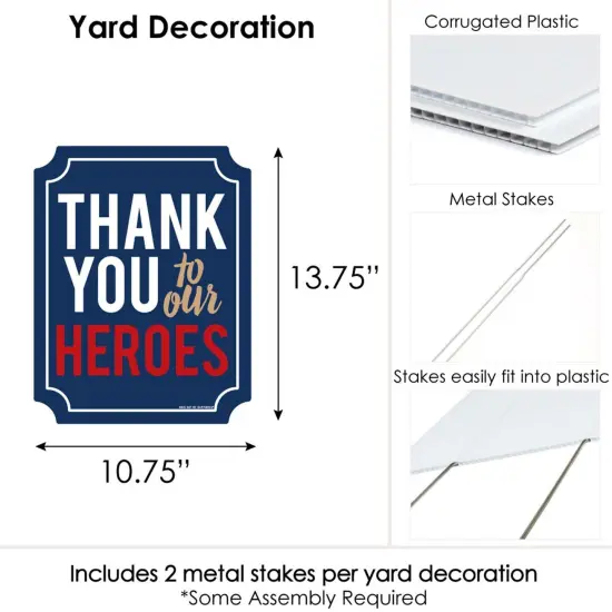 Big Dot of Happiness Thank You to Our Heroes - Outdoor Lawn Sign - Appreciation Yard Sign - 1 Piece {7}