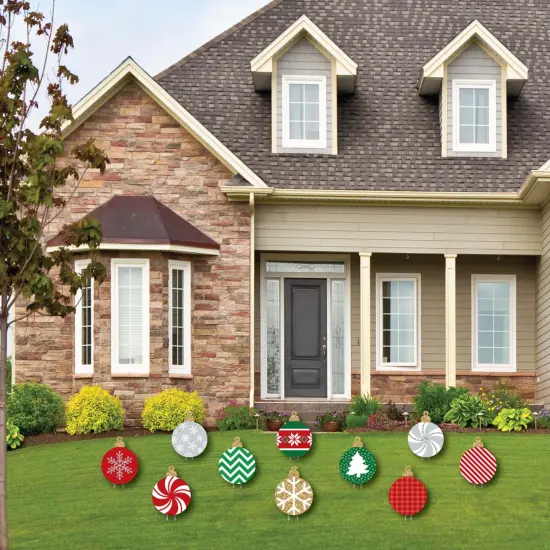 Big Dot of Happiness Ornaments Lawn Decorations - Outdoor Holiday and Christmas Yard Decorations - 10 Piece {3}