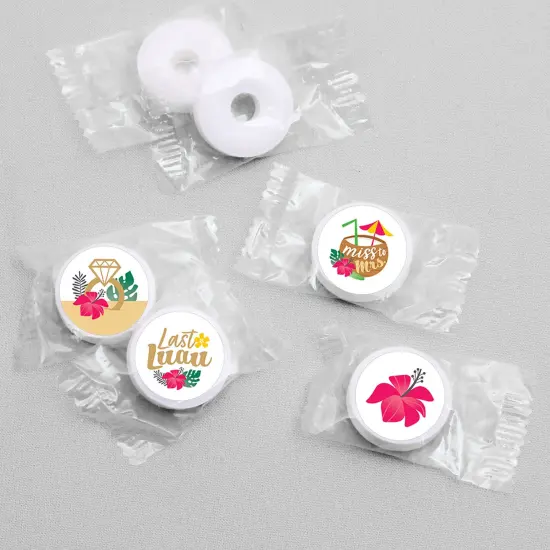 Big Dot of Happiness Last Luau - Tropical Bachelorette Party & Bridal Shower Round Candy Sticker Favors - Labels Fits Chocolate Candy (1 sheet of 108) {4}