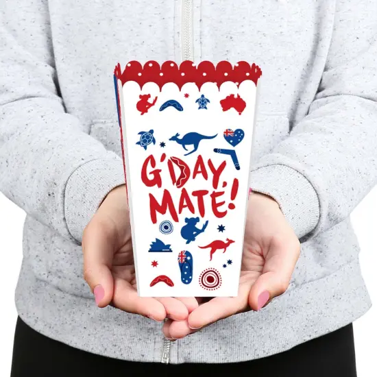 Big Dot of Happiness Australia Day - G'Day Mate Aussie Party Favor Popcorn Treat Boxes - Set of 12 {6}