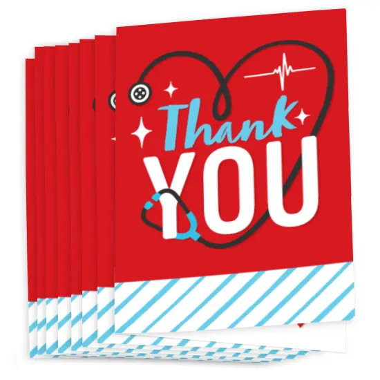 Big Dot of Happiness Thank You Nurses - Nurse Appreciation Week Thank You Cards (8 count) {3}