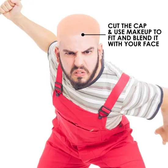 Costume Latex Bald Cap - Fake Head Skin Costume Accessories Bald Hat for Adults and Kids {3}