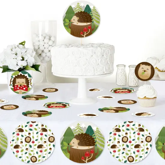 Big Dot of Happiness Forest Hedgehogs - Woodland Birthday Party or Baby Shower Giant Circle Confetti - Party Decorations - Large Confetti 27 Count {6}