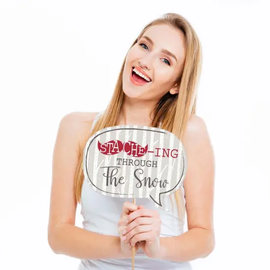 Big Dot of Happiness Funny Let It Snow - Snowman - Christmas & Holiday Photo Booth Props Kit - 10 Piece {3}