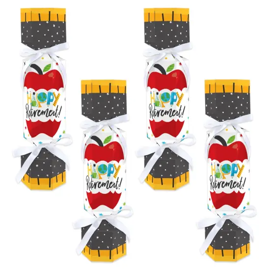 Big Dot of Happiness Teacher Retirement - No Snap Happy Retirement Party Table Favors - DIY Cracker Boxes - Set of 12 {1}