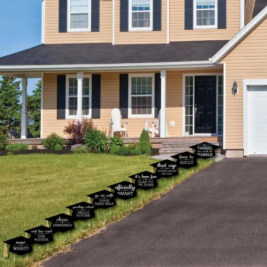 Big Dot of Happiness Gold Graduation Lawn Decorations - 10 Piece {4}