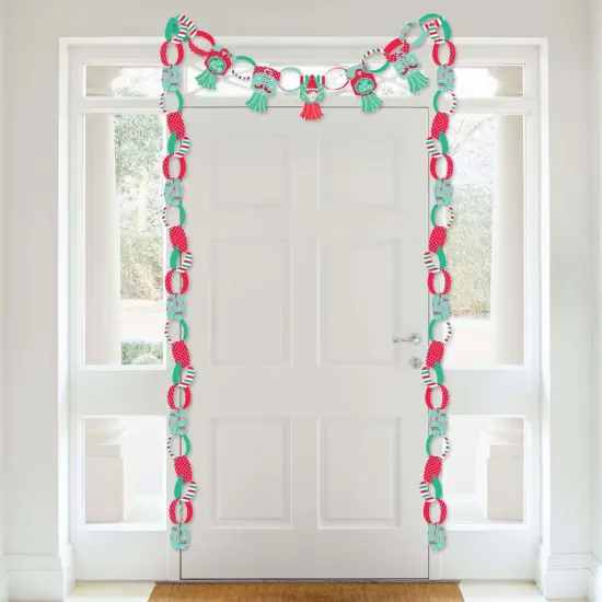 Big Dot of Happiness Elf Squad - 90 Chain Links and 30 Paper Tassels Decor Kit - Kids Elf Christmas and Birthday Party Paper Chains Garland - 21 feet {4}