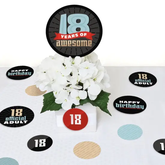 Big Dot of Happiness Boy 18th Birthday - Eighteenth Birthday Party Giant Circle Confetti - Party Decorations - Large Confetti 27 Count {7}