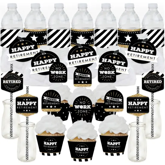 Big Dot of Happiness Happy Retirement - Retirement Party Favors and Cupcake Kit - Fabulous Favor Party Pack - 100 Pieces {1}