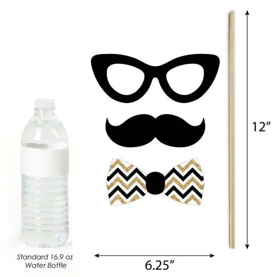 Big Dot of Happiness Adult 100th Birthday - Gold - Birthday Party Photo Booth Props Kit - 20 Count {6}